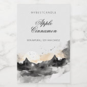 Étiquette Pour Bocaux Elégante aquarelle Montagnes bougie (Étiquettes simples)