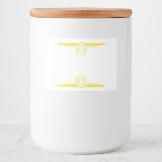 Étiquette Pour Bocaux Elément Art déco en jaune clair (Devant)