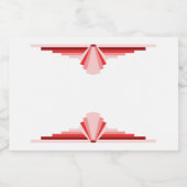 Étiquette Pour Bocaux Elément Art déco en rouge (Étiquettes simples)