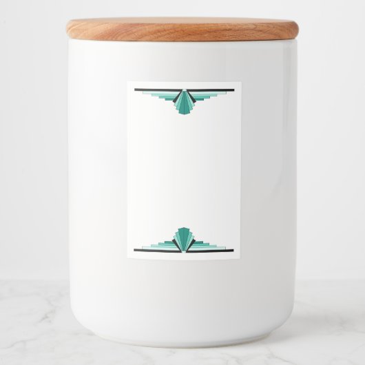 Étiquette Pour Bocaux Elément Art déco en turquoise (Devant)