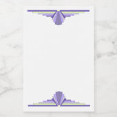 Étiquette Pour Bocaux Elément Art déco en violet & citron (Étiquettes simples)