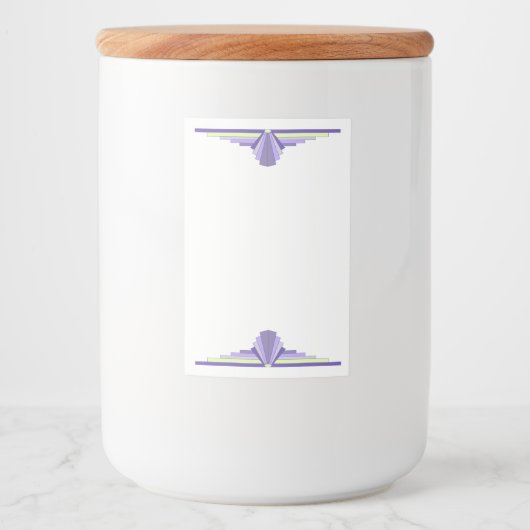 Étiquette Pour Bocaux Elément Art déco en violet & citron (Devant)