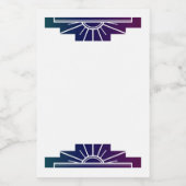 Étiquette Pour Bocaux Elément soleil Art déco en arc-en-ciel sombre (Étiquettes simples)