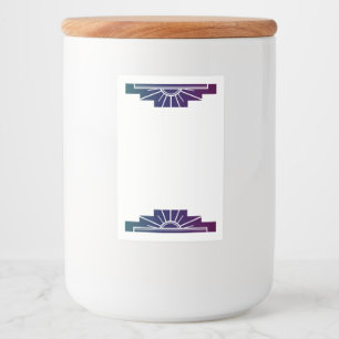 Étiquette Pour Bocaux Elément soleil Art déco en arc-en-ciel sombre