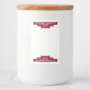 Étiquette Pour Bocaux Elément soleil Art déco en écarlate foncé