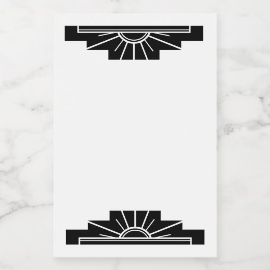 Étiquette Pour Bocaux Elément soleil Art déco en noir (Étiquettes simples)