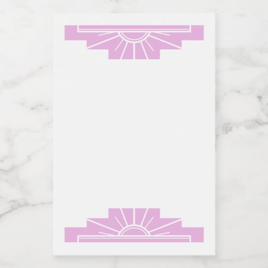 Étiquette Pour Bocaux Elément soleil Art déco en rose clair (Étiquettes simples)