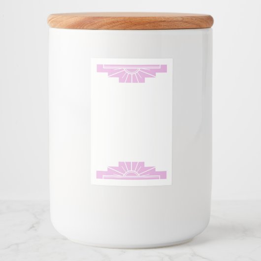 Étiquette Pour Bocaux Elément soleil Art déco en rose clair (Devant)