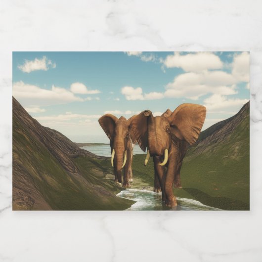 Étiquette Pour Bocaux Eléphant (Étiquettes simples)