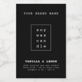 Étiquette Pour Bocaux Emballage de bougie de cosmétiques noirs modernes  (Étiquettes simples)