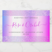 Étiquette Pour Bocaux Emballage de Parties scintillant Holographique ros (Étiquettes simples)