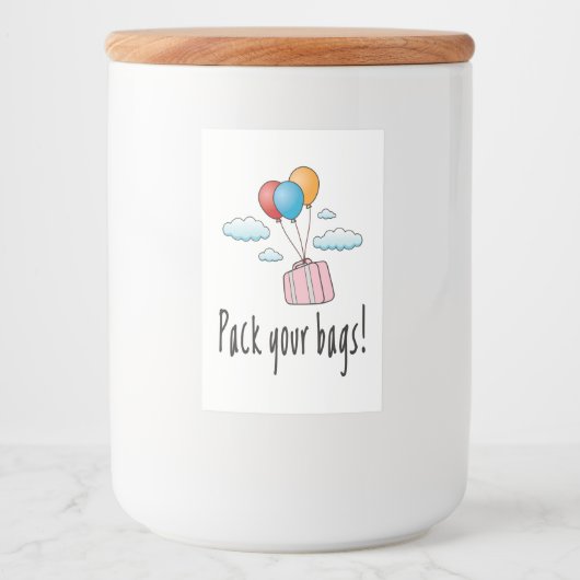 Étiquette Pour Bocaux Emballez vos sacs et partons en vacances (Devant)