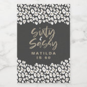 Étiquette Pour Bocaux Empreinte de léopard soixante et sassy 60e anniver (Étiquettes simples)