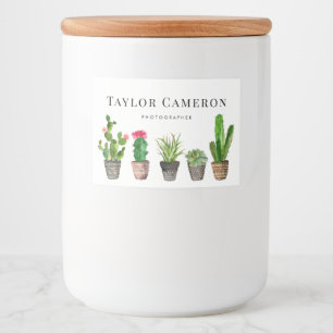 Étiquette Pour Bocaux Entreprise de cactus et de plantes grasses en pot