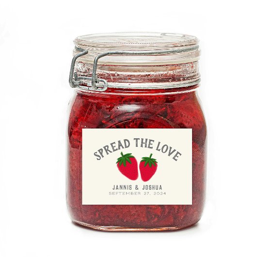 Étiquette Pour Bocaux Étendre l'amour fraise confiture Couple Faveur