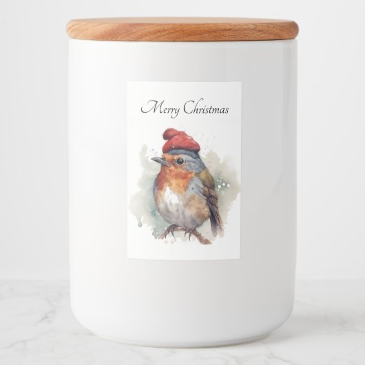 Étiquette Pour Bocaux Étiquetage de la réserve de Noël de Robin (Devant)