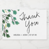 Étiquette Pour Bocaux Eucalyptus Merci de feuille tiré à la main (Étiquettes simples)