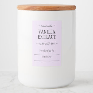 Étiquette Pour Bocaux Extrait de vanille fait maison artisanal lilas