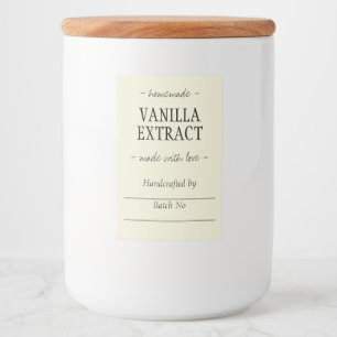 Étiquette Pour Bocaux Extrait de vanille jaune fait maison et artisanal