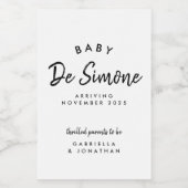 Étiquette Pour Bocaux Faire-part moderne de grossesse noire blanche (Étiquettes simples)