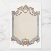 Fantastique Vintage français Cadre bleu or Rose