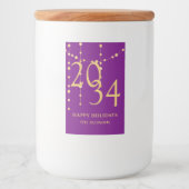 Étiquette Pour Bocaux Festive Purple & Gold Noël (Devant)