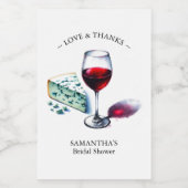 Étiquette Pour Bocaux Fête des mariées à thème du vin (Étiquettes simples)