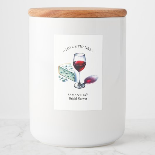 Étiquette Pour Bocaux Fête des mariées à thème du vin (Devant)