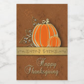 Étiquette Pour Bocaux Feuilles Citrouilles précieux de Thanksgiving Gold (Étiquettes simples)
