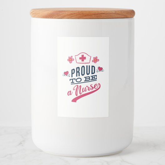 Étiquette Pour Bocaux Fier d'être une infirmière (Devant)