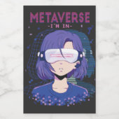 Étiquette Pour Bocaux Fille d'anime lunettes de réalité virtuelle Label (Étiquettes simples)
