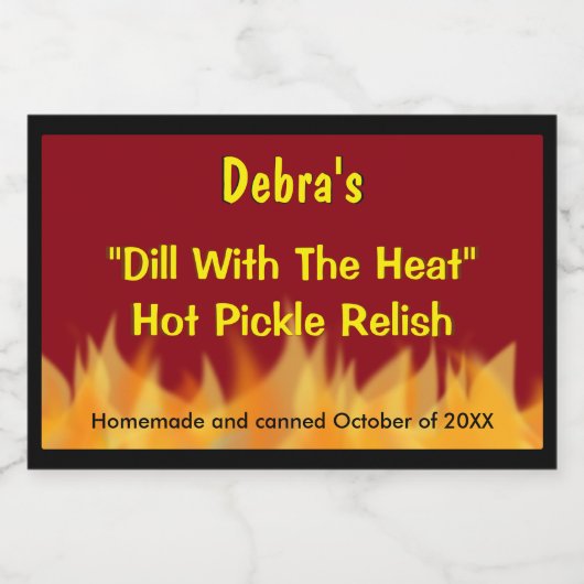 Étiquette Pour Bocaux Flammes épicées (Étiquettes simples)