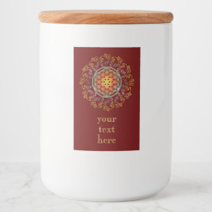 Étiquette Pour Bocaux Fleur de Vie - Ornements Vintage Mandala 1