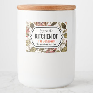 Étiquette Pour Bocaux Fleur vintage rustique de Paisley sur l'arrière -