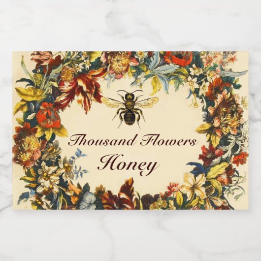 ÉTIQUETTE POUR BOCAUX FLEURS DE PRINTEMPS HONEY BEE, BEEKEEPER (Étiquettes simples)