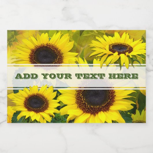 Étiquette Pour Bocaux Fleurs de soleil (Étiquettes simples)