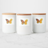 Étiquette Pour Bocaux Flower Butterfly with Yellow California Poppy (Bouteilles)