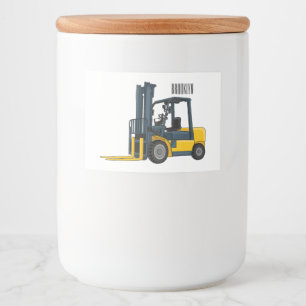 Étiquette Pour Bocaux Forklift cartoon illustration