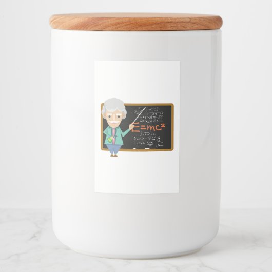 Étiquette Pour Bocaux Formule EMC2 du professeur de sciences (Devant)