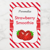 Étiquette Pour Bocaux Fraise Smoothie (Étiquettes simples)