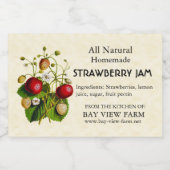 Étiquette Pour Bocaux Fraises vintages (Étiquettes simples)