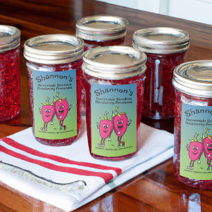 Étiquette Pour Bocaux Framboise Pals Drôle Cartoon Jam Pie et plus
