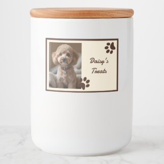 Étiquette Pour Bocaux Friandises pour chien Pattes Photo Beige Brun Rust