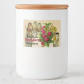 ÉTIQUETTE POUR BOCAUX FRUITS DE SAISON / OISEAUX ET RASPBERRIES PRÉSERVE (Devant)