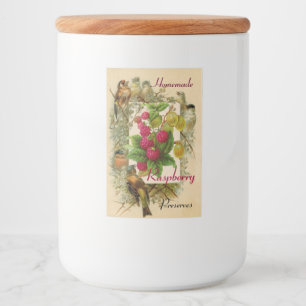 ÉTIQUETTE POUR BOCAUX FRUITS DE SAISON / OISEAUX ET RASPBERRIES PRÉSERVE