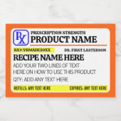 Étiquette Pour Bocaux Funny Prescription Strength Food Label (Étiquettes simples)