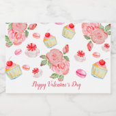 Étiquette Pour Bocaux Gâteaux sucrés et roses en aquarelle (Étiquettes simples)
