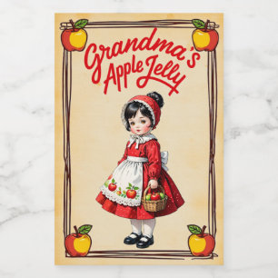 Étiquette Pour Bocaux Gelée de pomme vintage de grand-mère