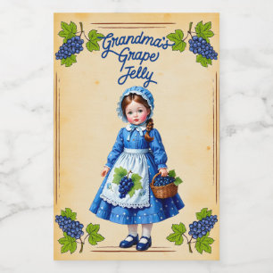 Étiquette Pour Bocaux Gelée de raisin de grand-mère vintage