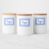 Étiquette Pour Bocaux Gingham bleu (Bouteilles)